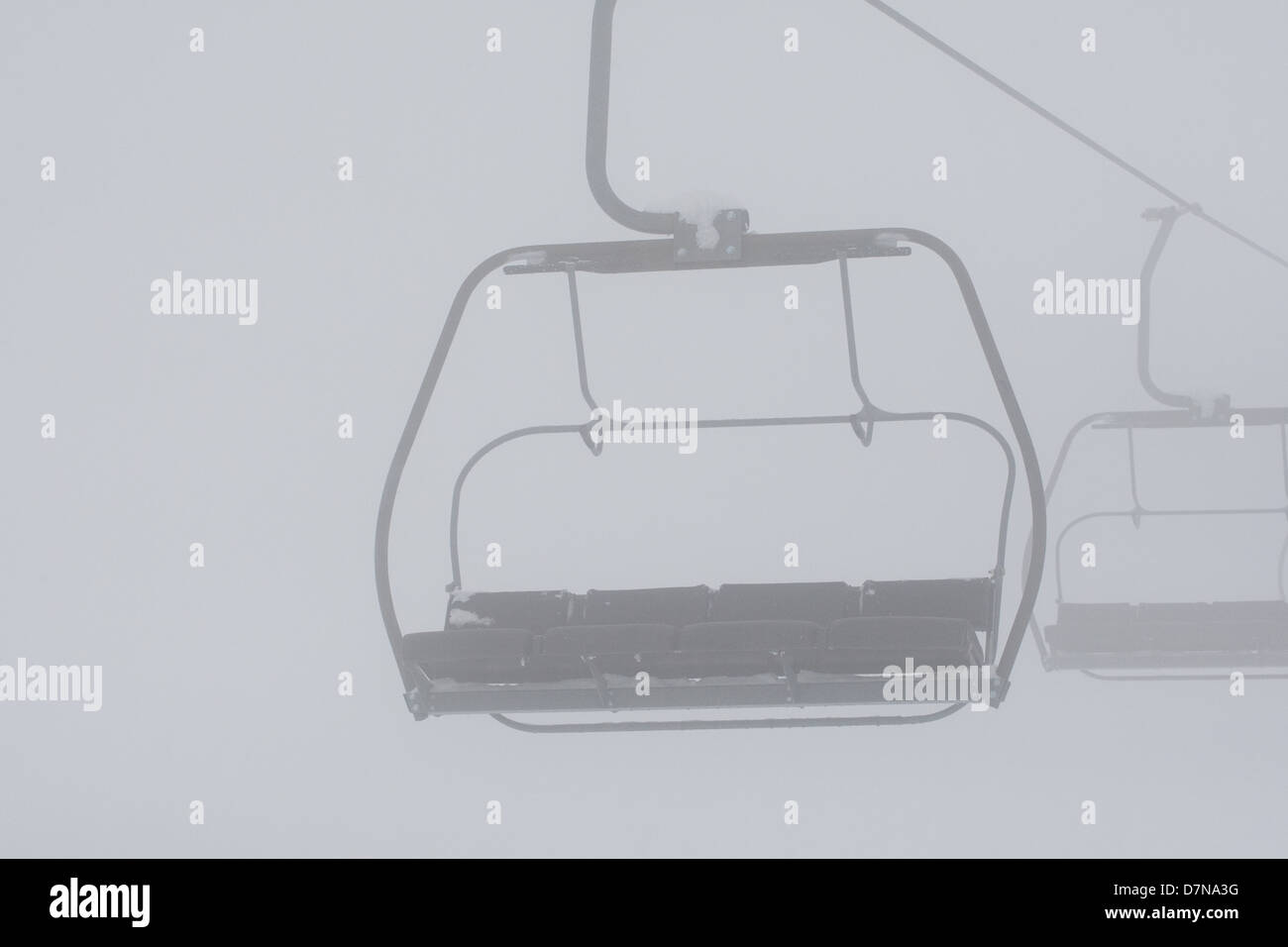 Impianti di risalita in caso di maltempo Foto Stock