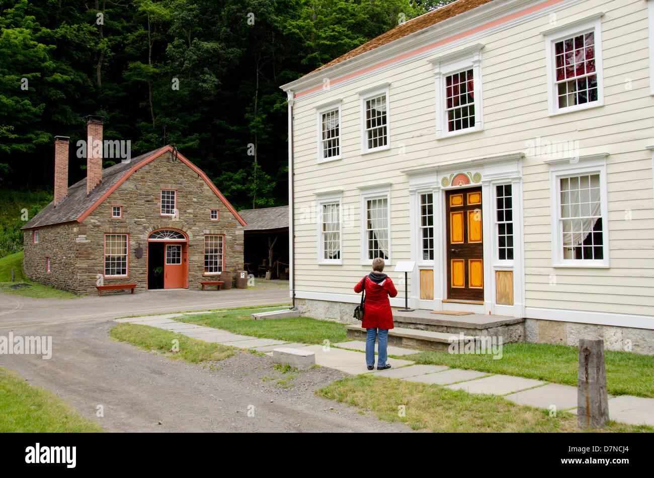 New York, Cooperstown, gli agricoltori' museo. Di tipo federale più casa. Educativo, il turismo o solo uso editoriale. (MR) Foto Stock