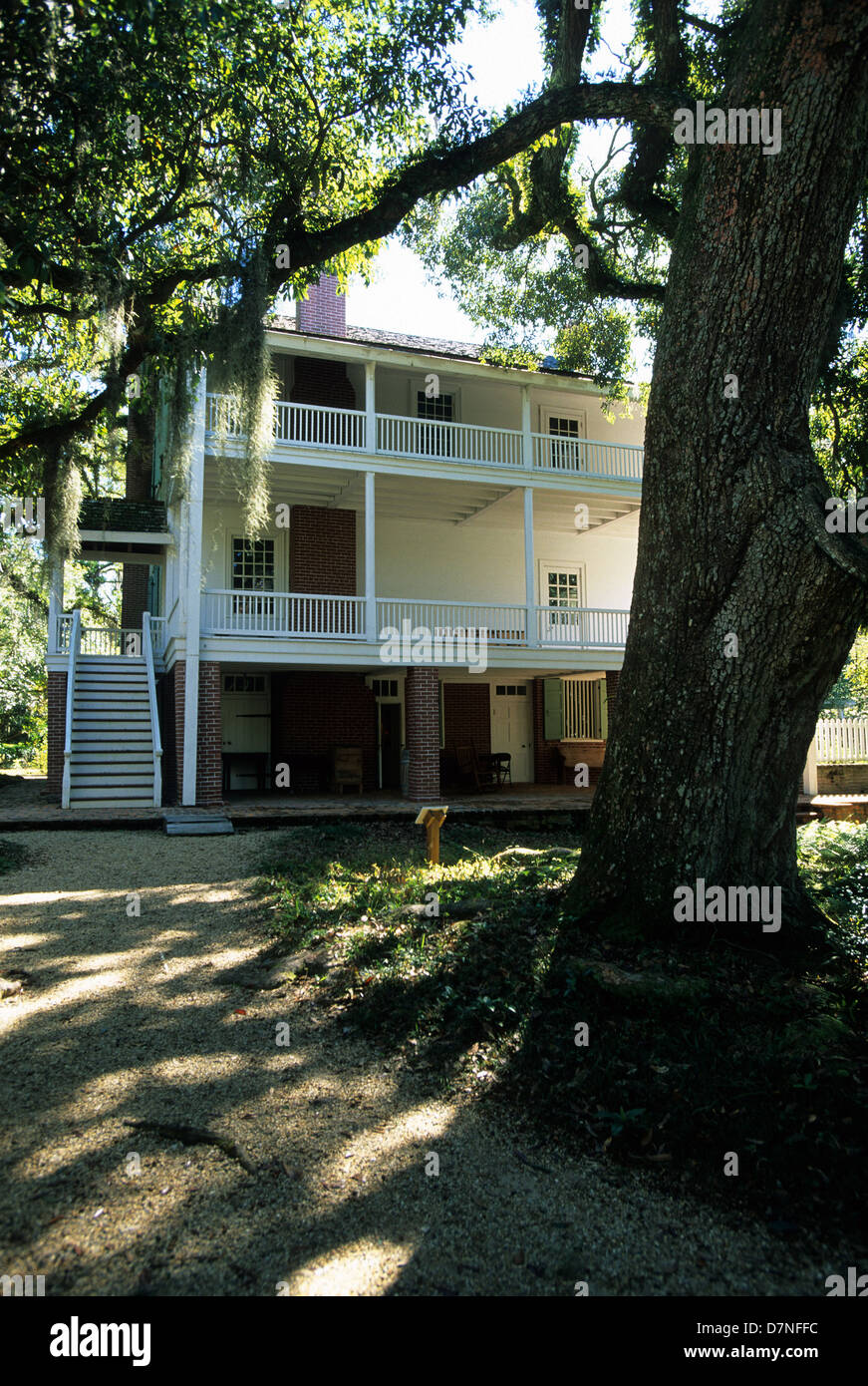 Elk283-3090v Louisiana, St Francisville, Audubon sito storico dello Stato, Oakley piantagione e la parte posteriore della casa, 1806 Foto Stock
