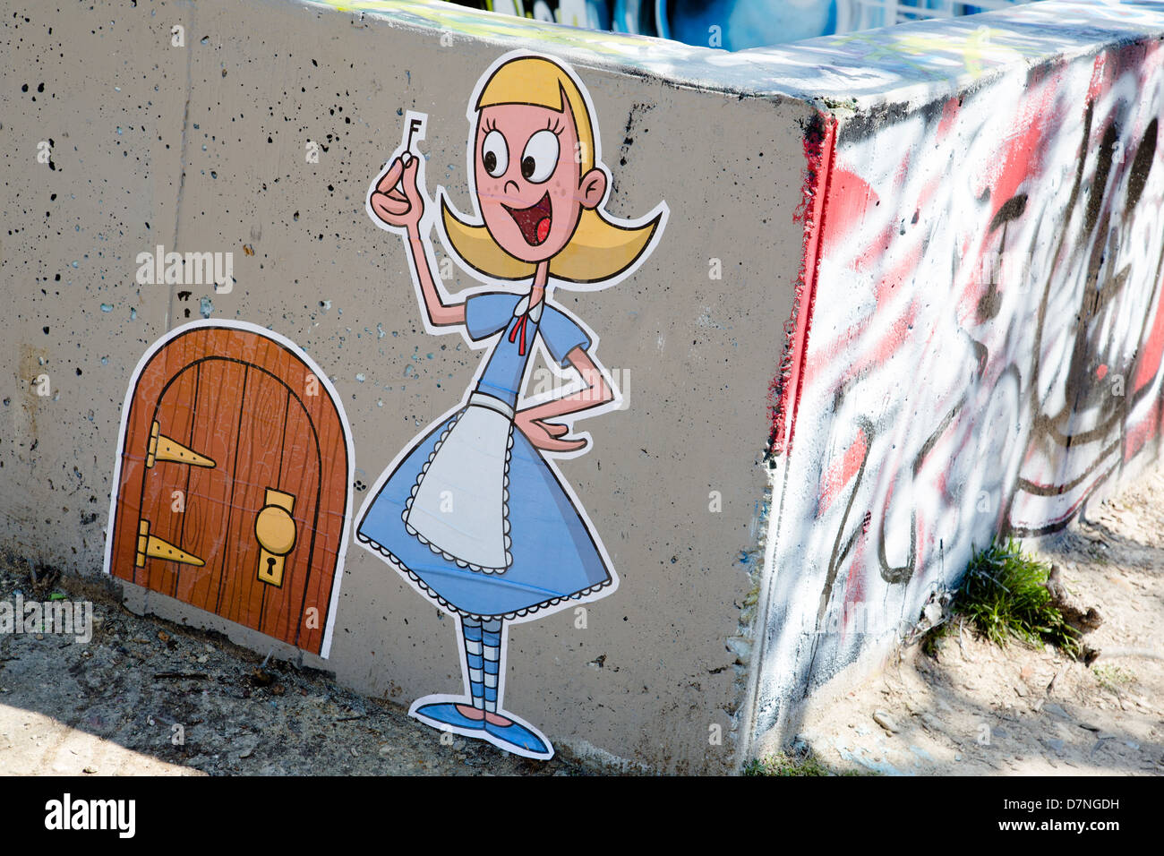 Alice nel Paese delle Meraviglie Graffiti Foto Stock