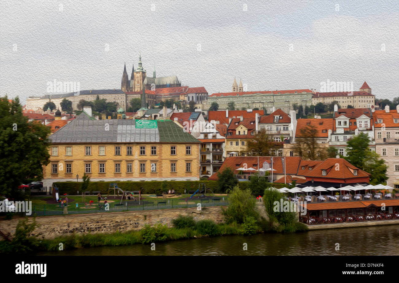 Il Castello di Praga in forma di quadri Foto Stock