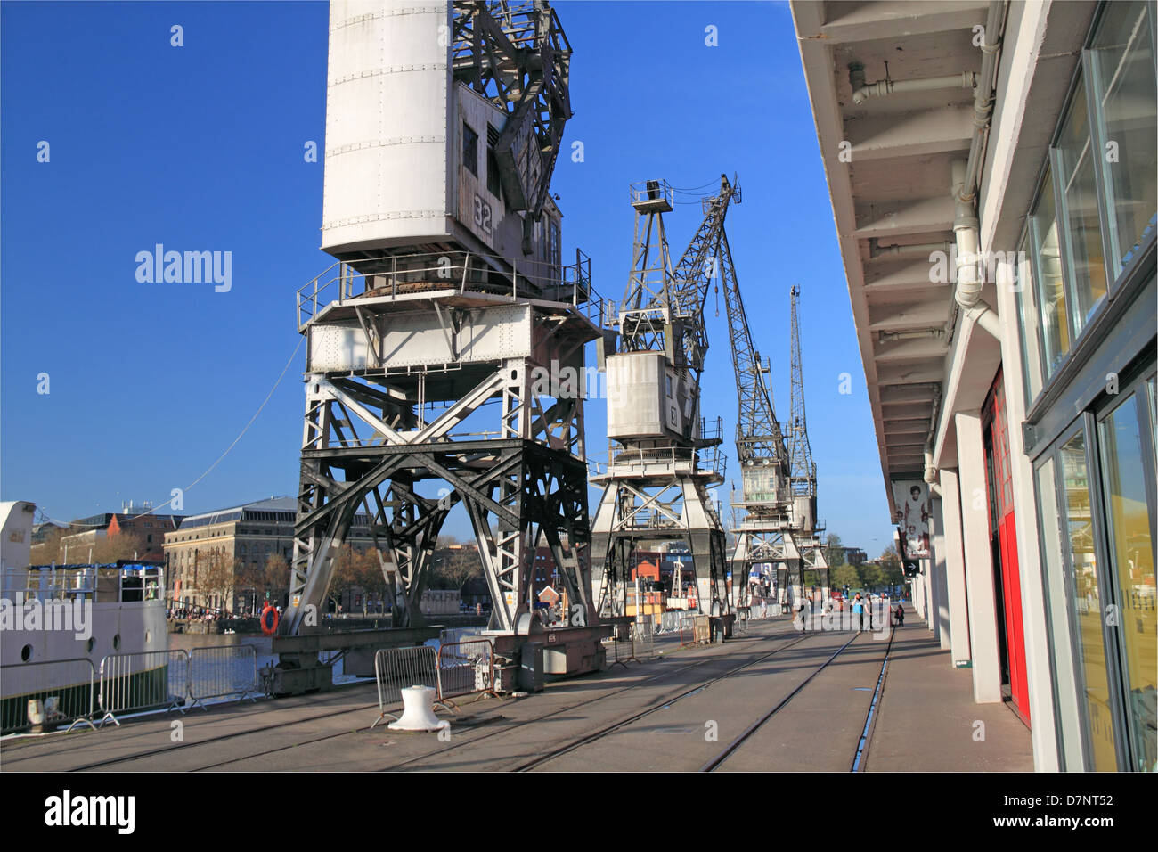 Docks e M capannone museo vivente, Princes Wharf, Floating Harbour, Bristol, Inghilterra, Gran Bretagna, Regno Unito, Gran Bretagna, Europa Foto Stock