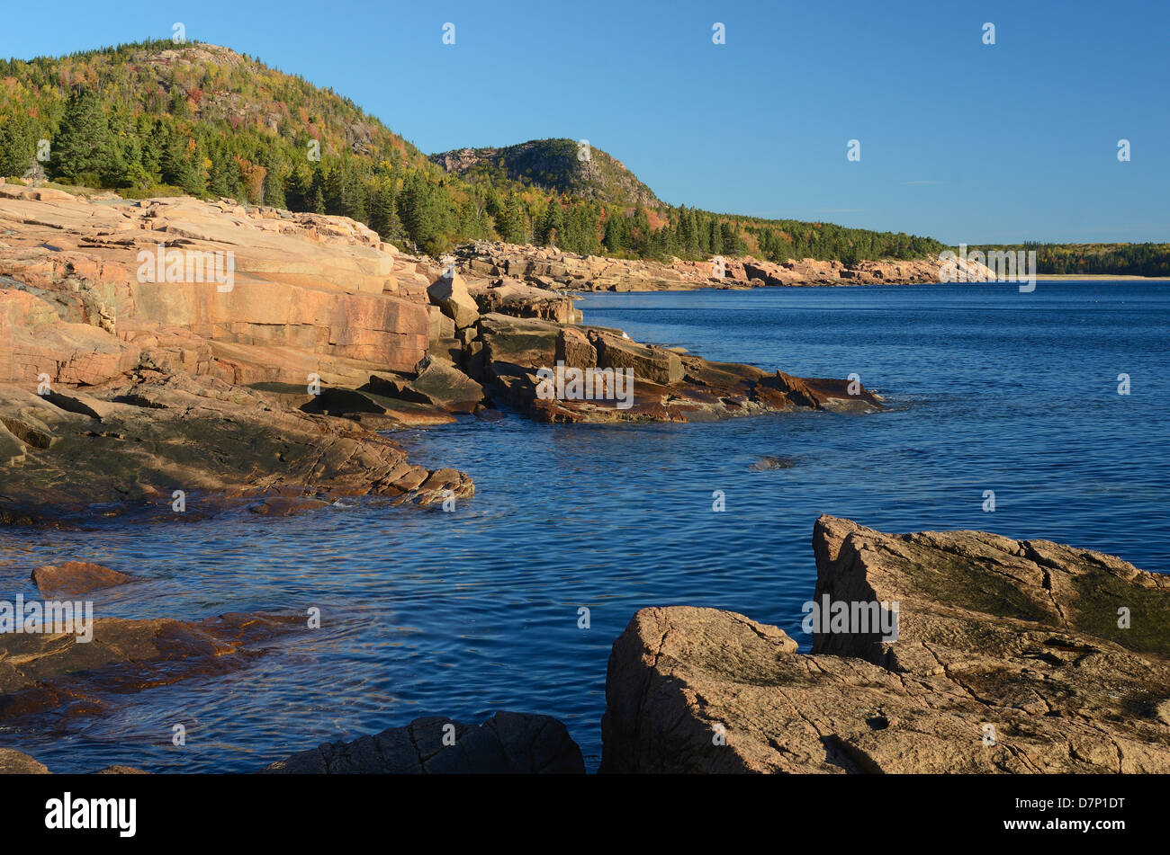 Oceano Atlantico al Parco Nazionale di Acadia, Maine. Foto Stock