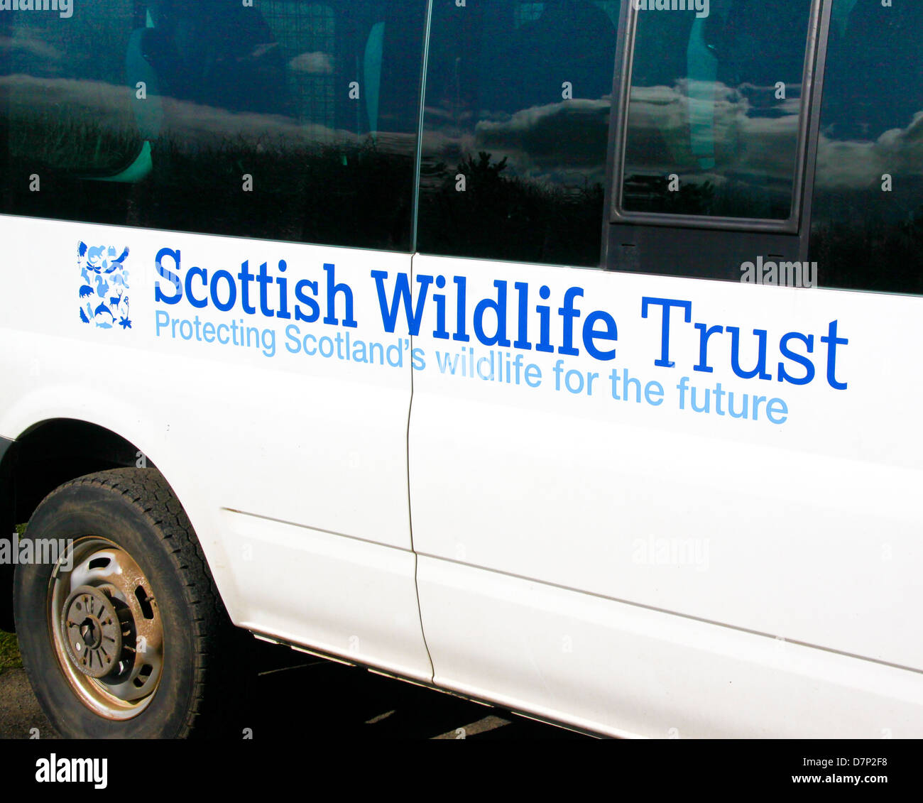 Scottish Wildlife Trust minibus Foto Stock