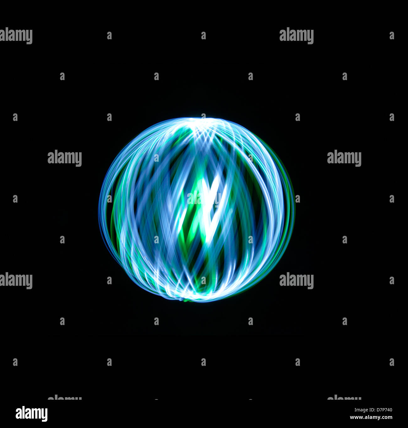 La pittura di luce Orbs e sfere Foto Stock