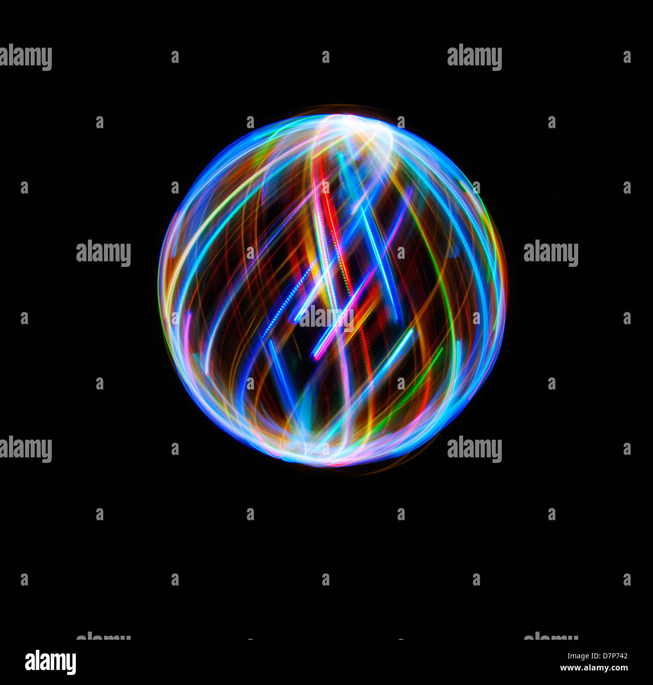 La pittura di luce Orbs e sfere Foto Stock
