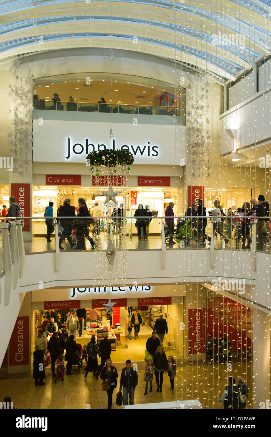centro commerciale dh Mall CRIBBS CAUSEWAY BRISTOL John Lewis Department negozio esterno negozio interni negozi shopping natale Foto Stock