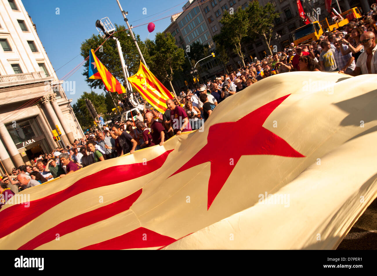 Dimostrazione, 10 de julio del 2010, Barcellona, in Catalogna, Spagna Foto Stock