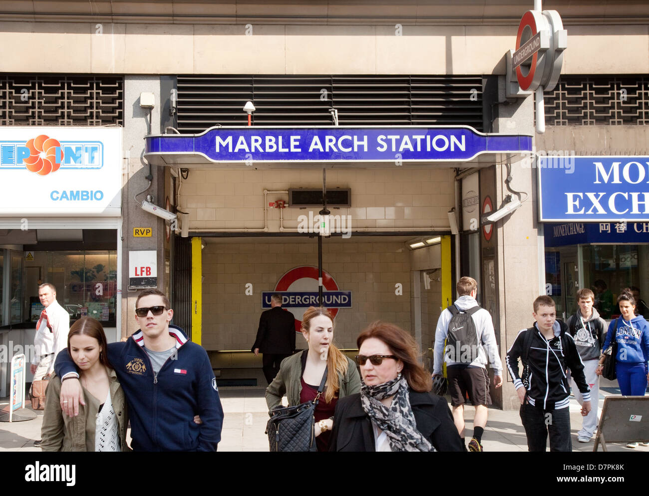 Marble Arch London Underground tube station, central London, Regno Unito Foto Stock