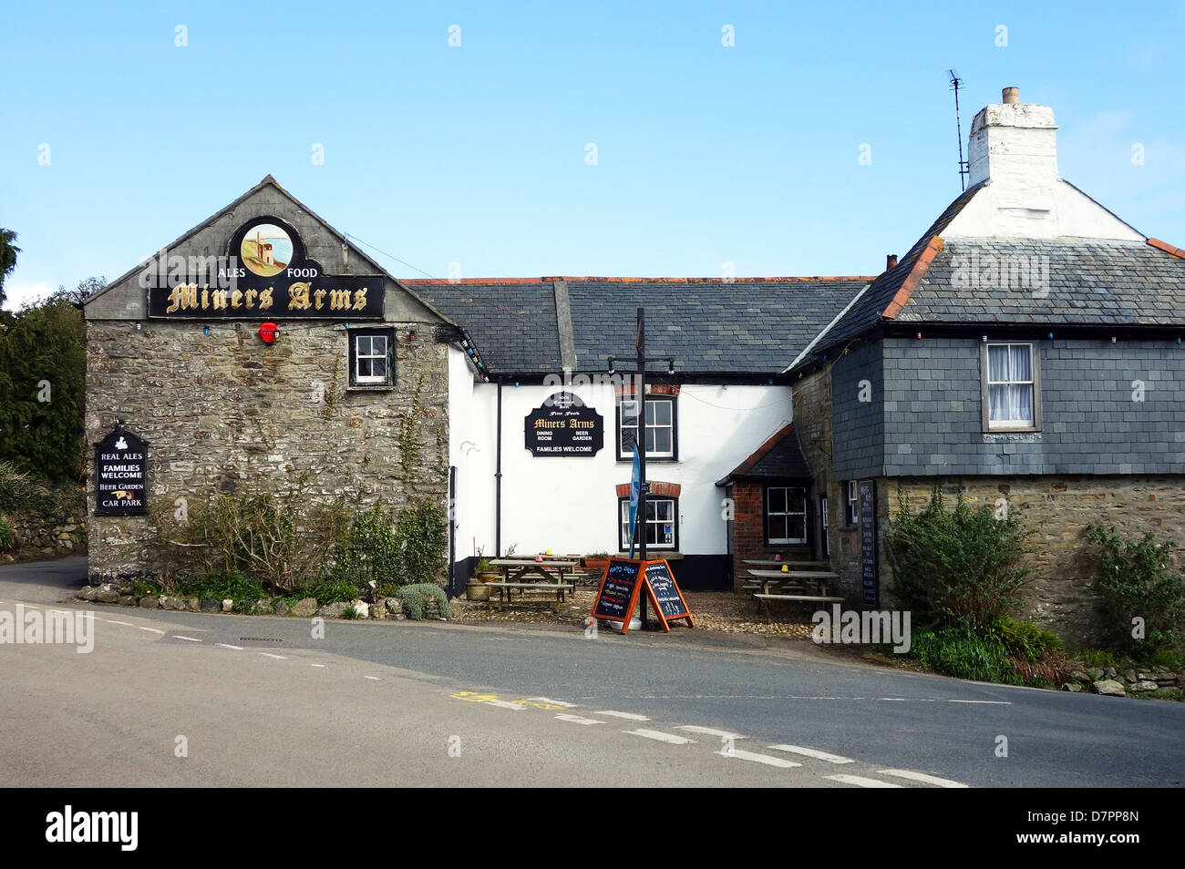 I minatori arms pub a Mithian in Cornwall, Regno Unito Foto Stock