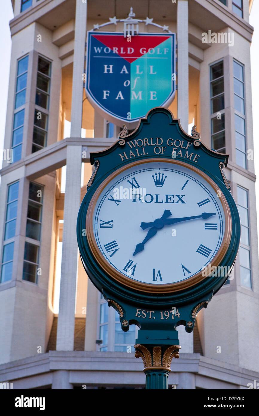 Un enorme orologio Rolex è visto presso il World Golf Hall of Fame in Sant'Agostino, Florida Foto Stock