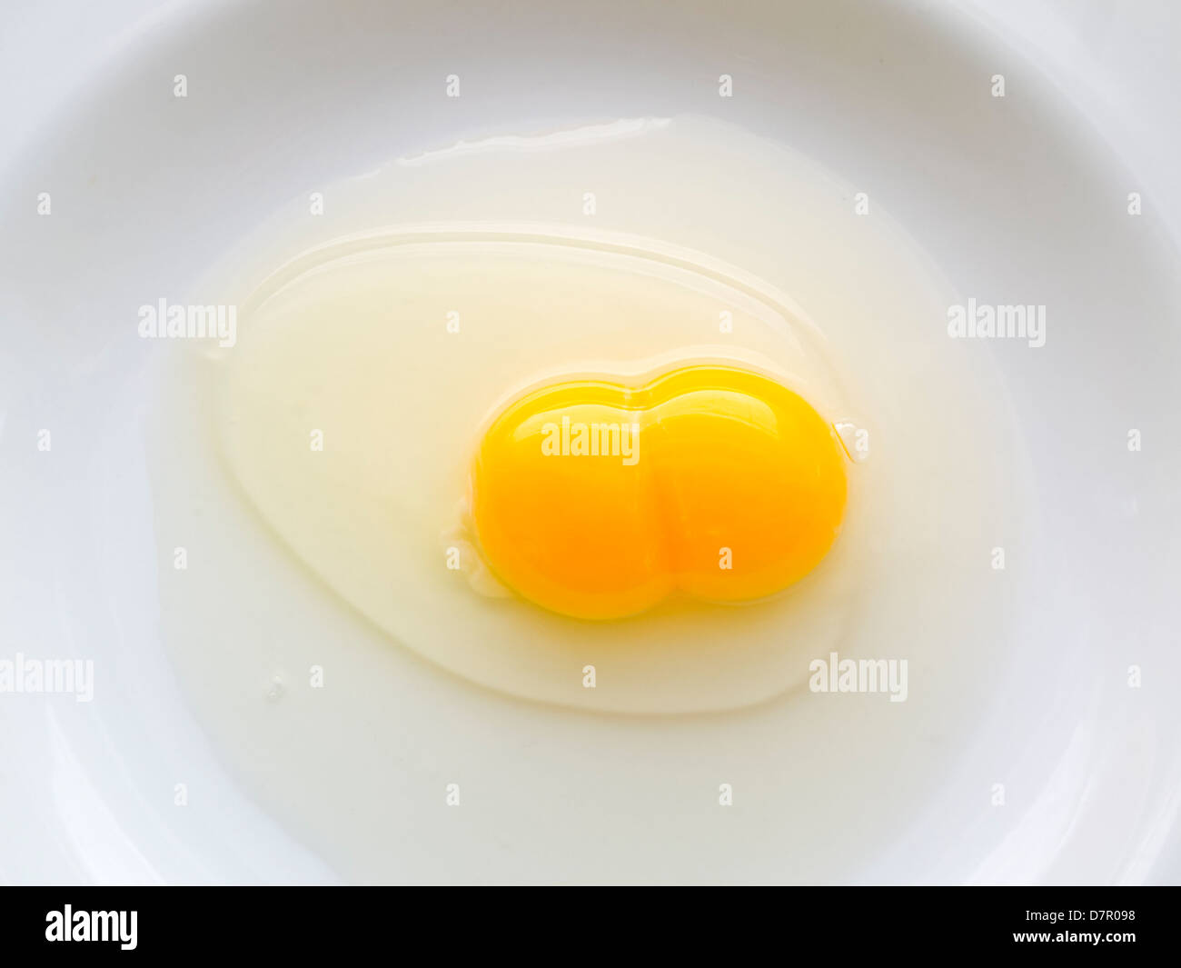 uovo tuorlo doppio Foto Stock