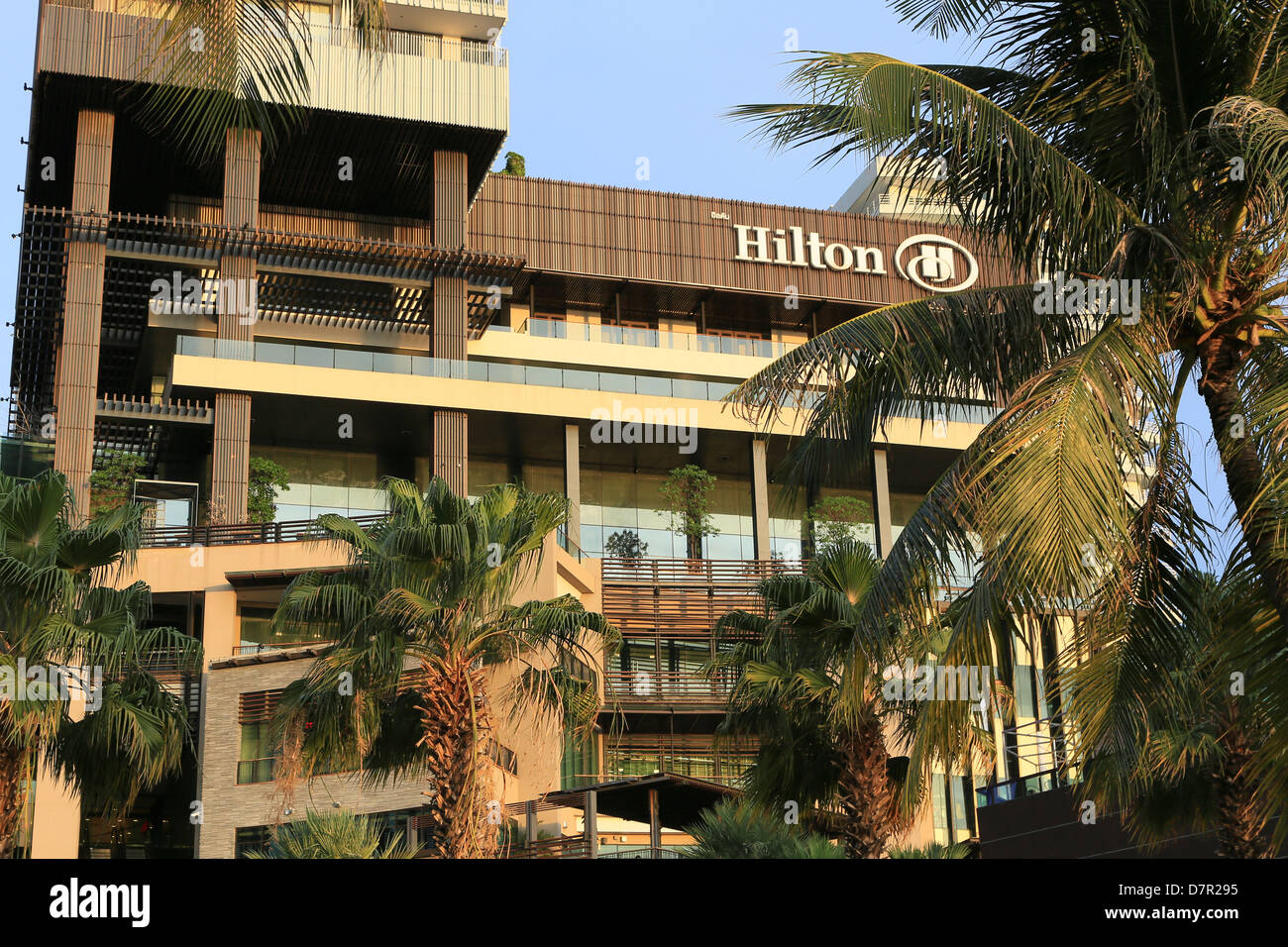 La facciata dell'Hotel Hilton di Pattaya, Thailandia Foto Stock