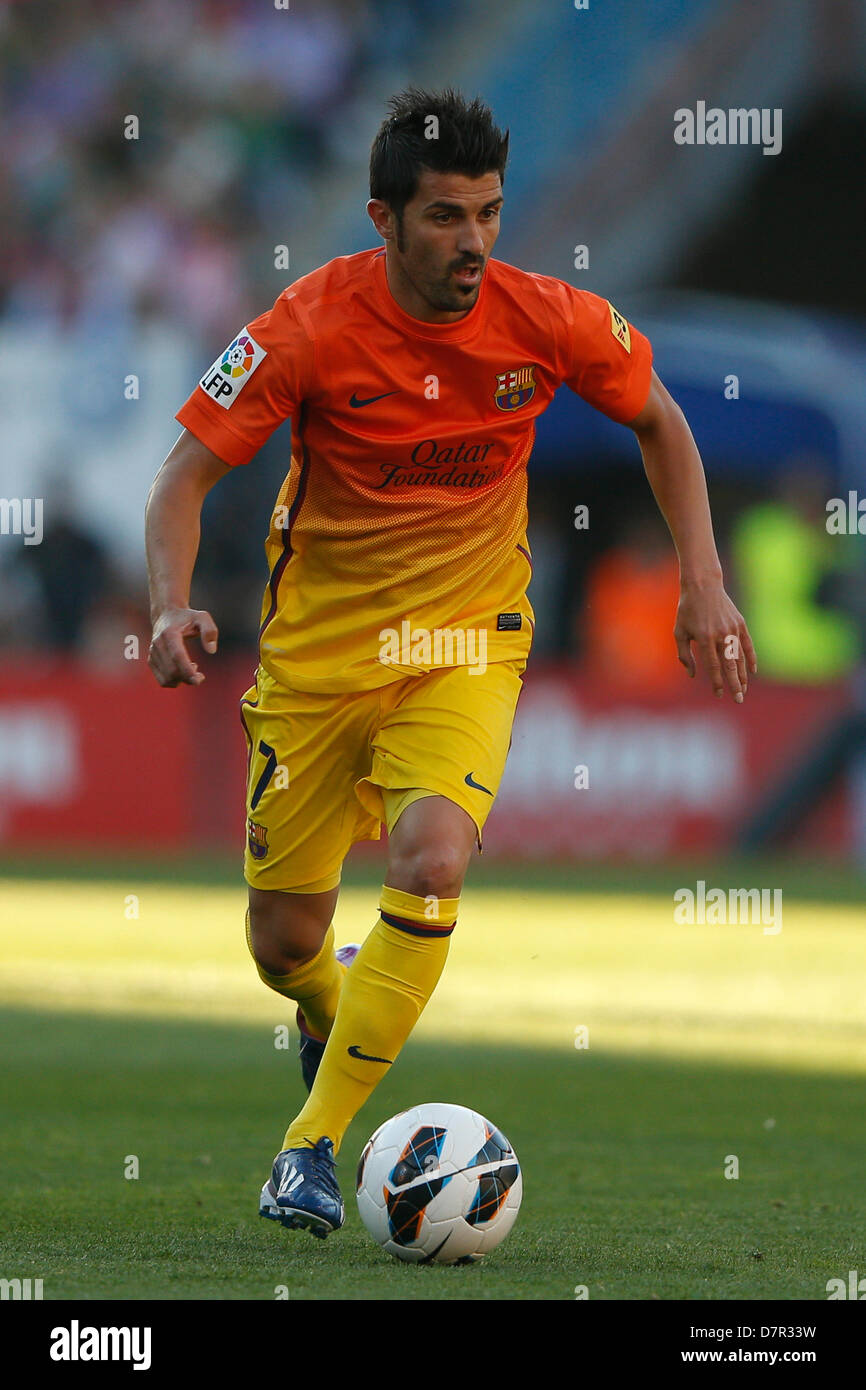 Madrid, Spagna. Il 12 maggio 2013. Atlético de Madrid versus F.C. Barcellona (1-2) al Vicente Calderon Stadium. La foto mostra David Villa Sanchez (avanti spagnolo di Barcellona). Credit: Azione Plus immagini di sport/Alamy Live News Foto Stock