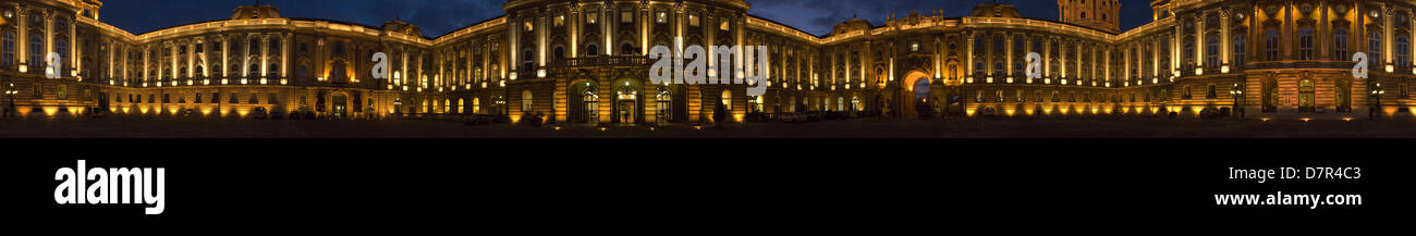 360 gradi immagine panoramica attorno al Castello di Buda a Budapest, in Ungheria, in Europa Foto Stock