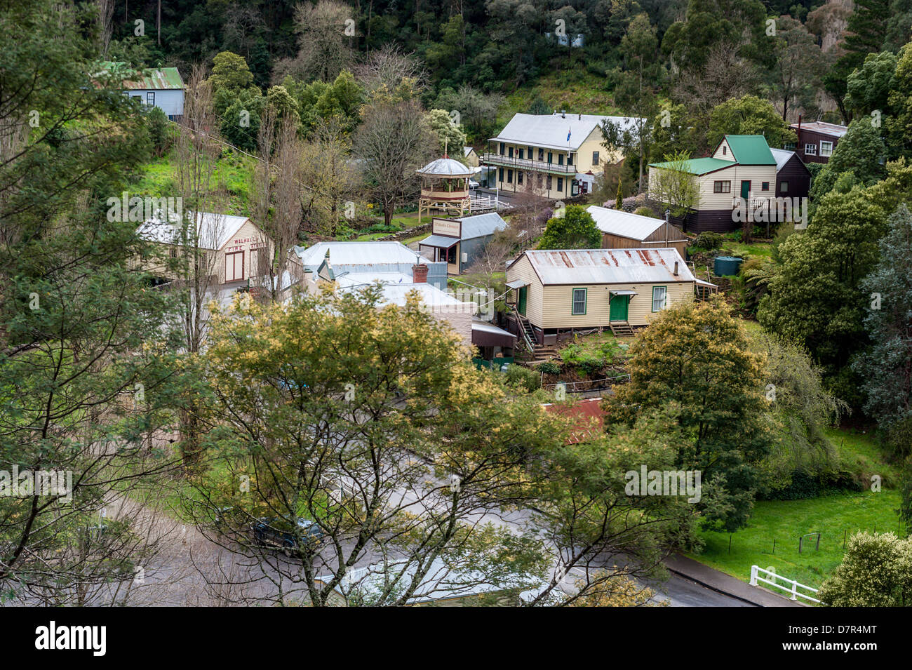 L'ex miniere d'oro della città e ora destinazione turistica di Walhalla in stato australiano di Victoria. Foto Stock