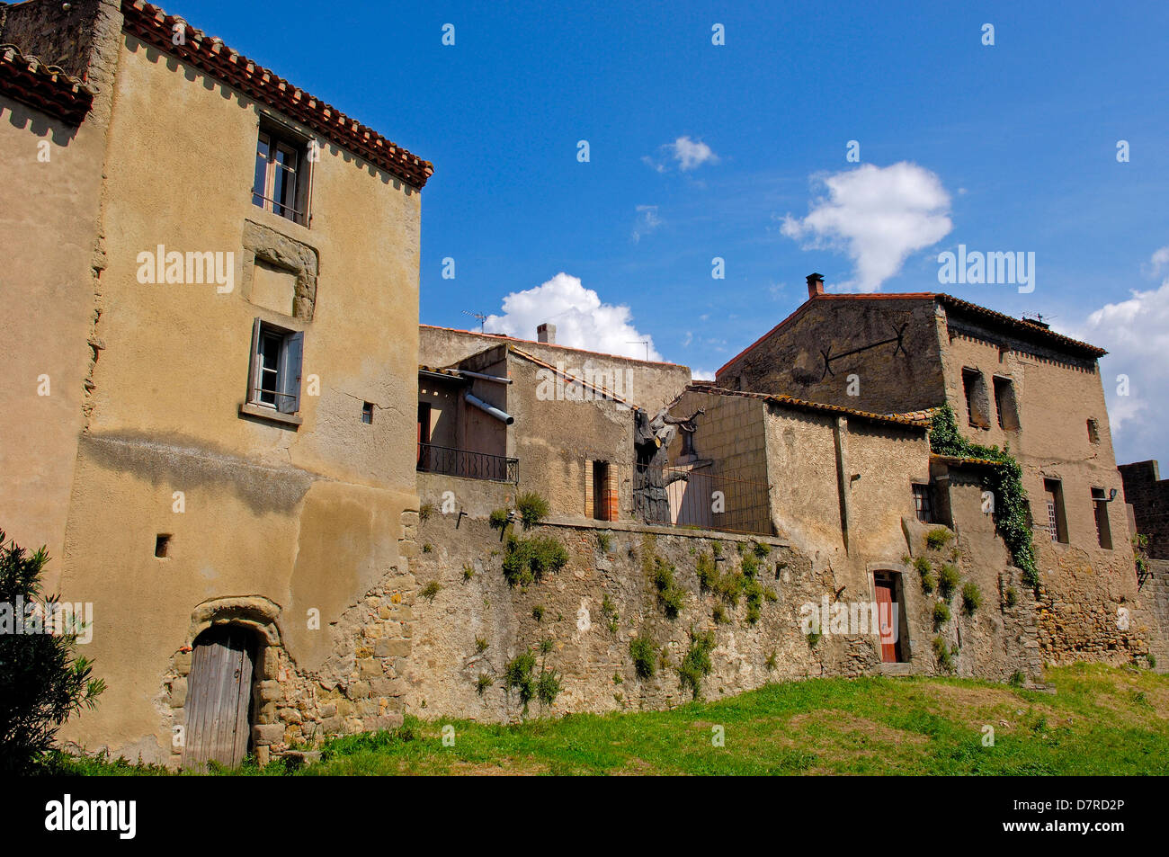 Ol Town, la Cité, Carcassonne città medievale fortificata. Aude, Languedoc-Roussillon, Francia Foto Stock