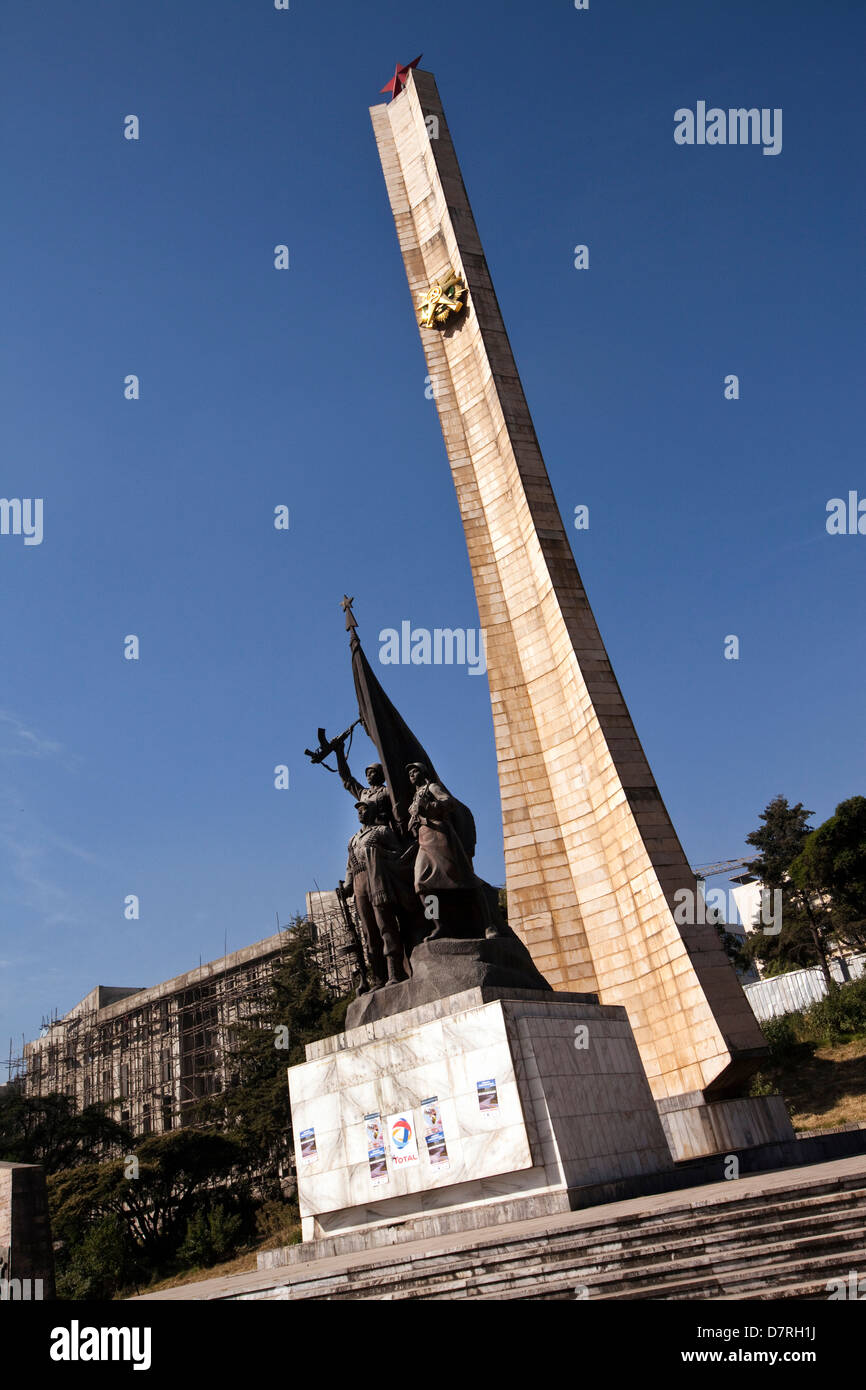 Il Derg monumento in Etiopia ad Addis Abeba.Il Derg erano il regime comunista che ha governato Etiopia tra 1974 a 1987 Foto Stock