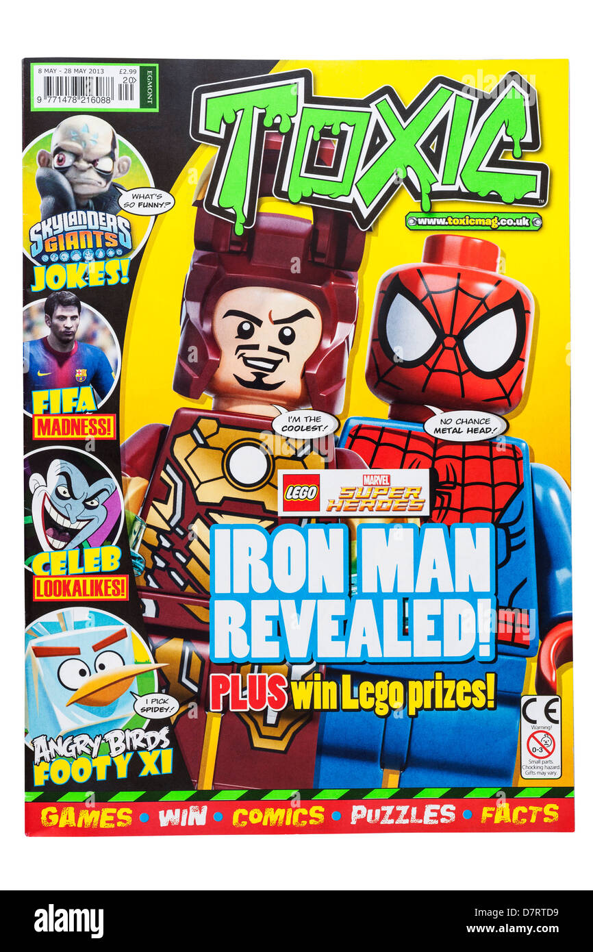 Un tossico fumetto su sfondo bianco Foto Stock