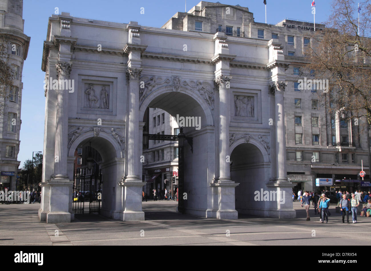 Marble Arch, Oxford Street Londra Foto Stock