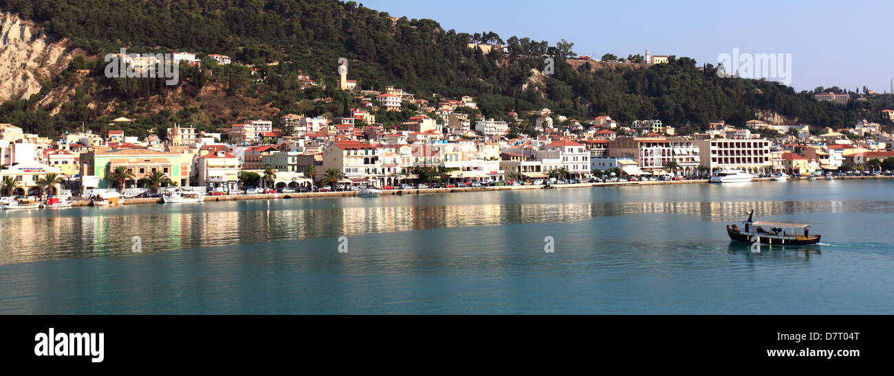 Traghetto nel porto di Zante, l'isola di Zante, Zante, la Grecia, l'Europa. Foto Stock