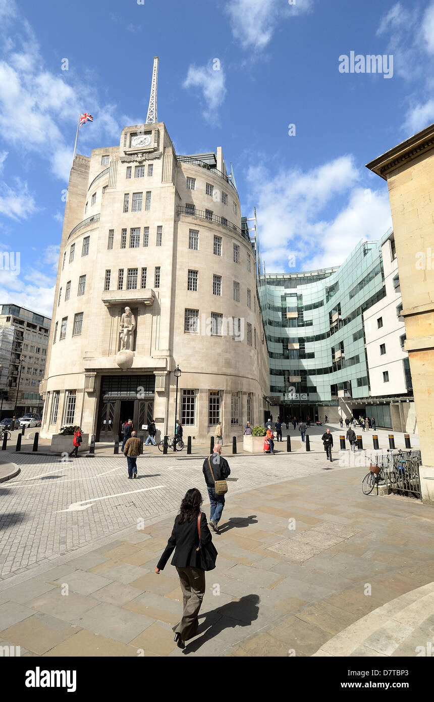 Esterno della BBC Broadcasting House LondonUK centrale Foto Stock