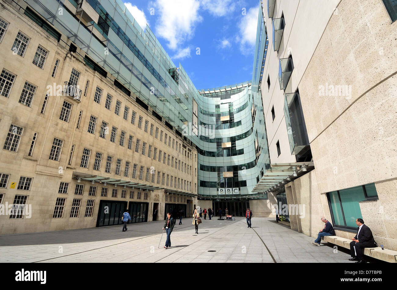 Esterno della BBC Broadcasting House Londra Centrale Foto Stock