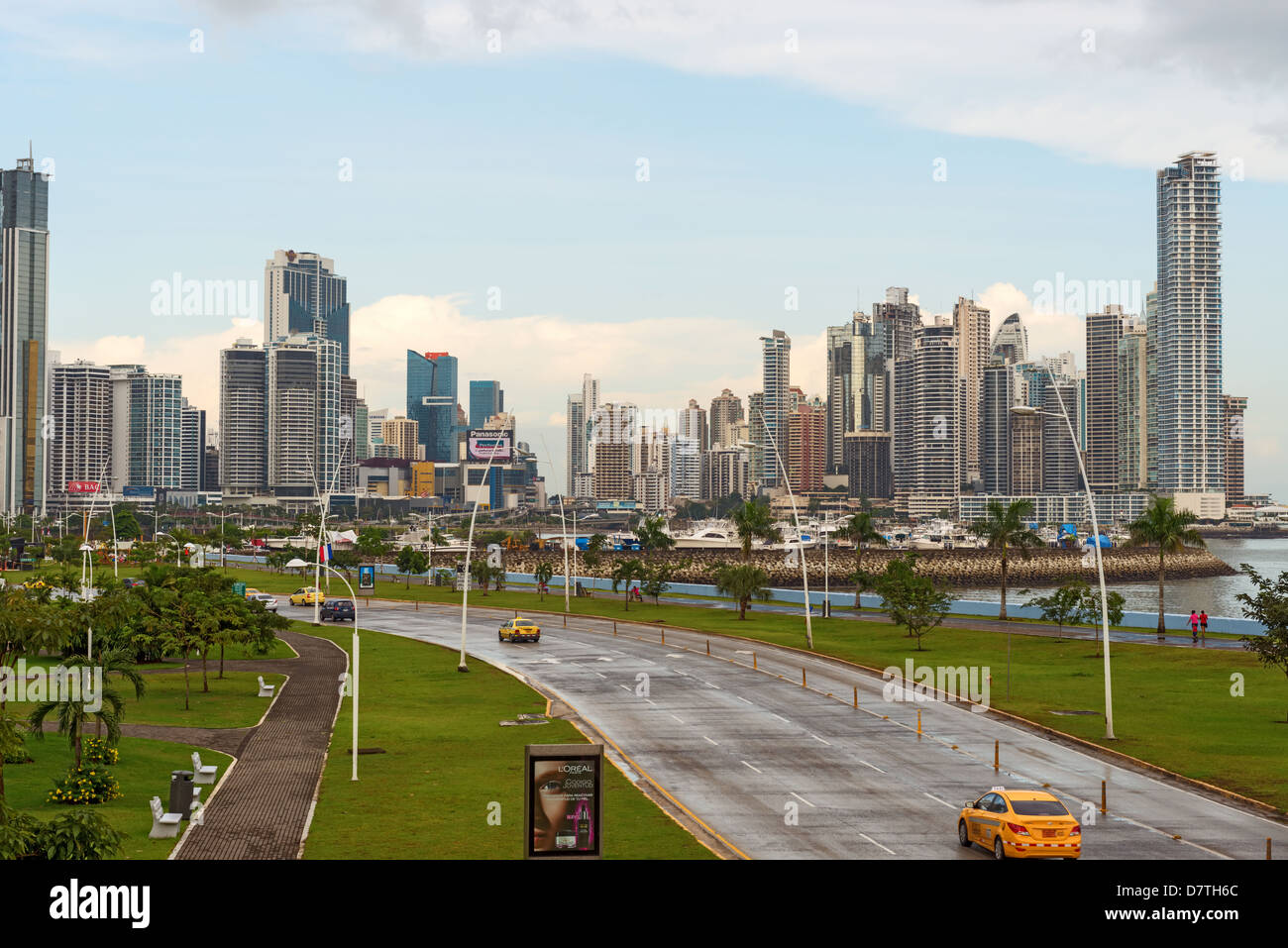 Panama City, Panama Novembre 10, 2012. Vista di Marbella & Paitilla. Foto è stata scattata da Balboa Avenue di Panama City. Foto Stock