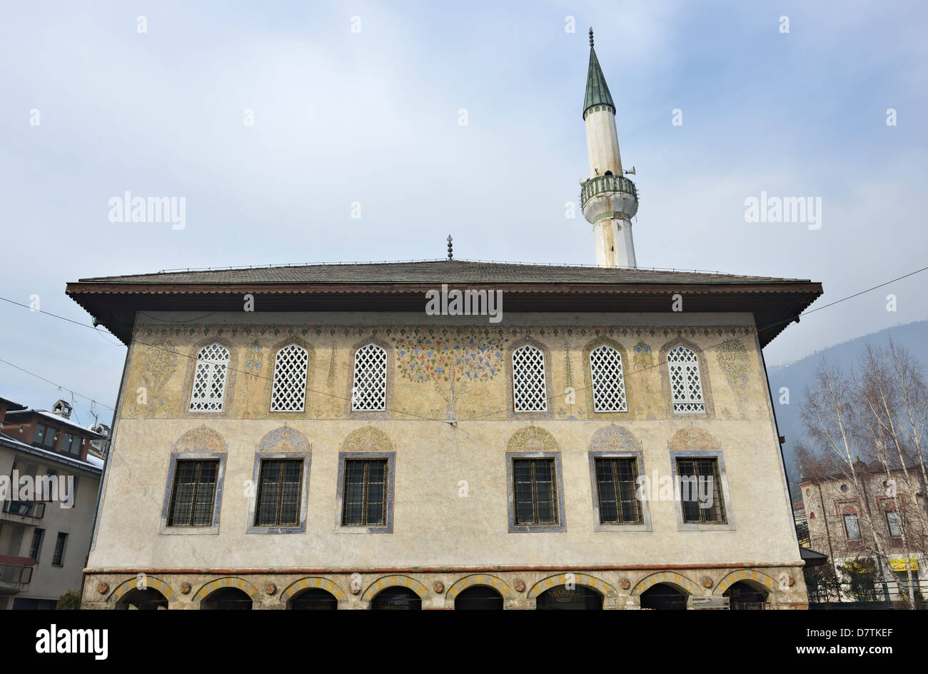 La Moschea Suleimania (verniciato Moschea) in Travnik, Bosnia Erzegovina Foto Stock