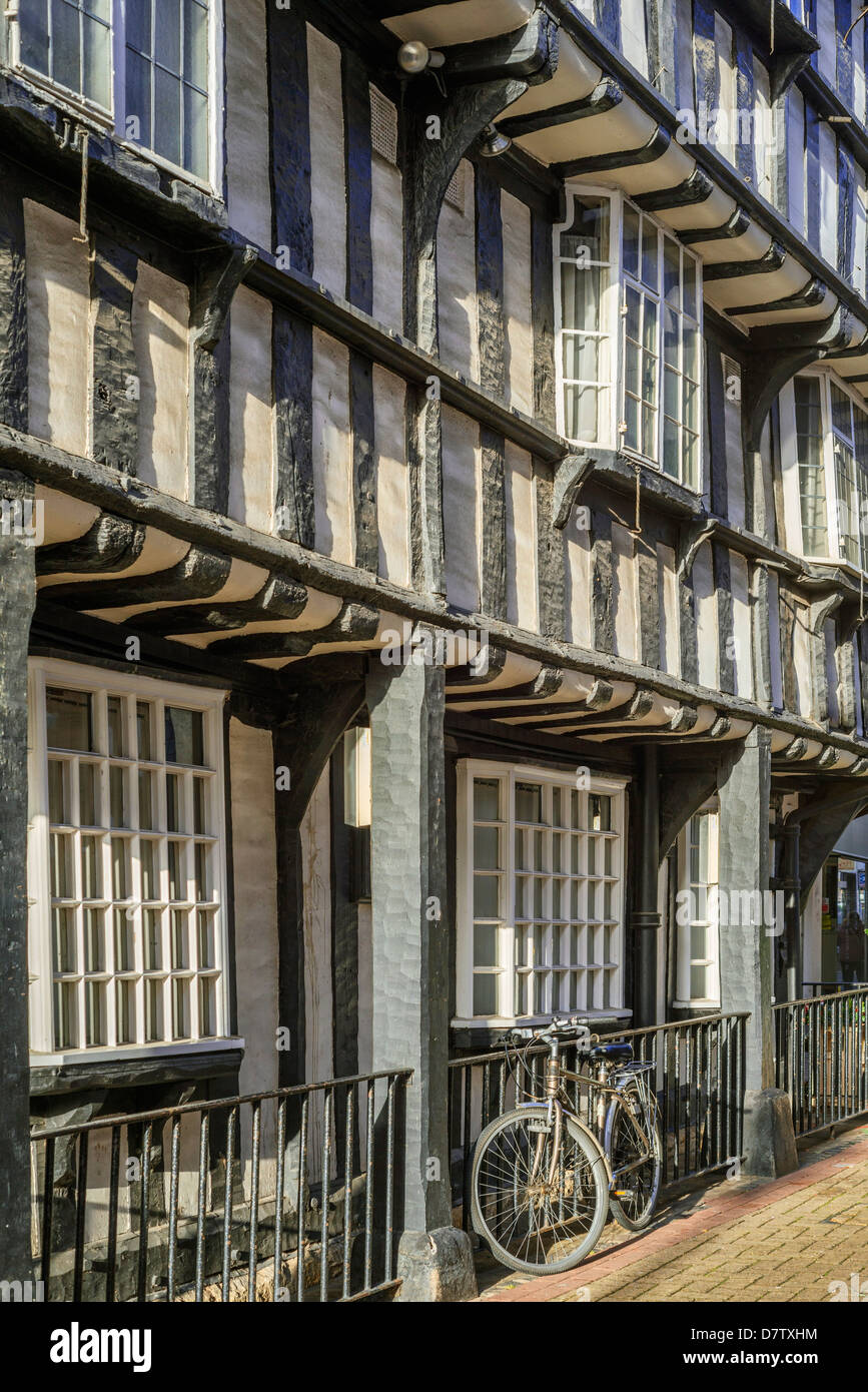 Il centro storico della città mercato di Evesham in Worcestershire, England, Regno Unito Foto Stock