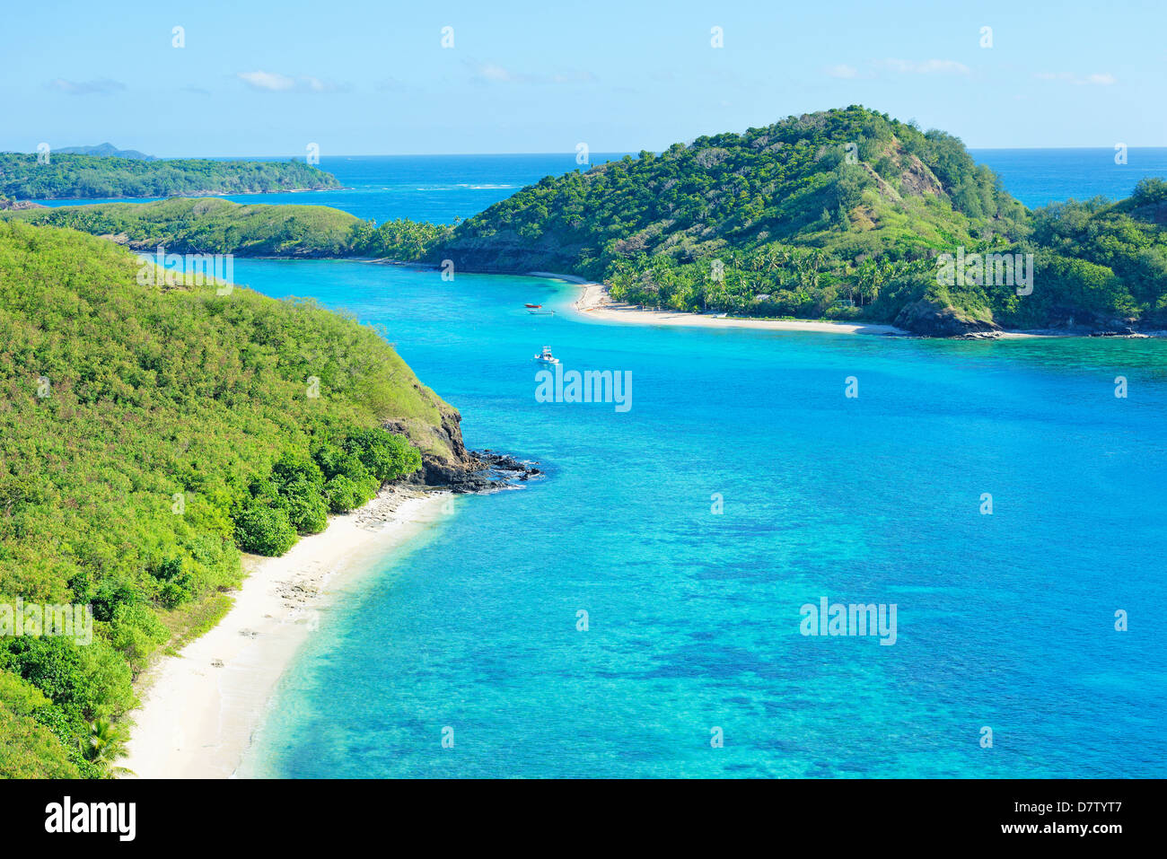 Isola di Drawaqa, Yasawa isola gruppo, Figi, a sud delle isole del Pacifico Foto Stock