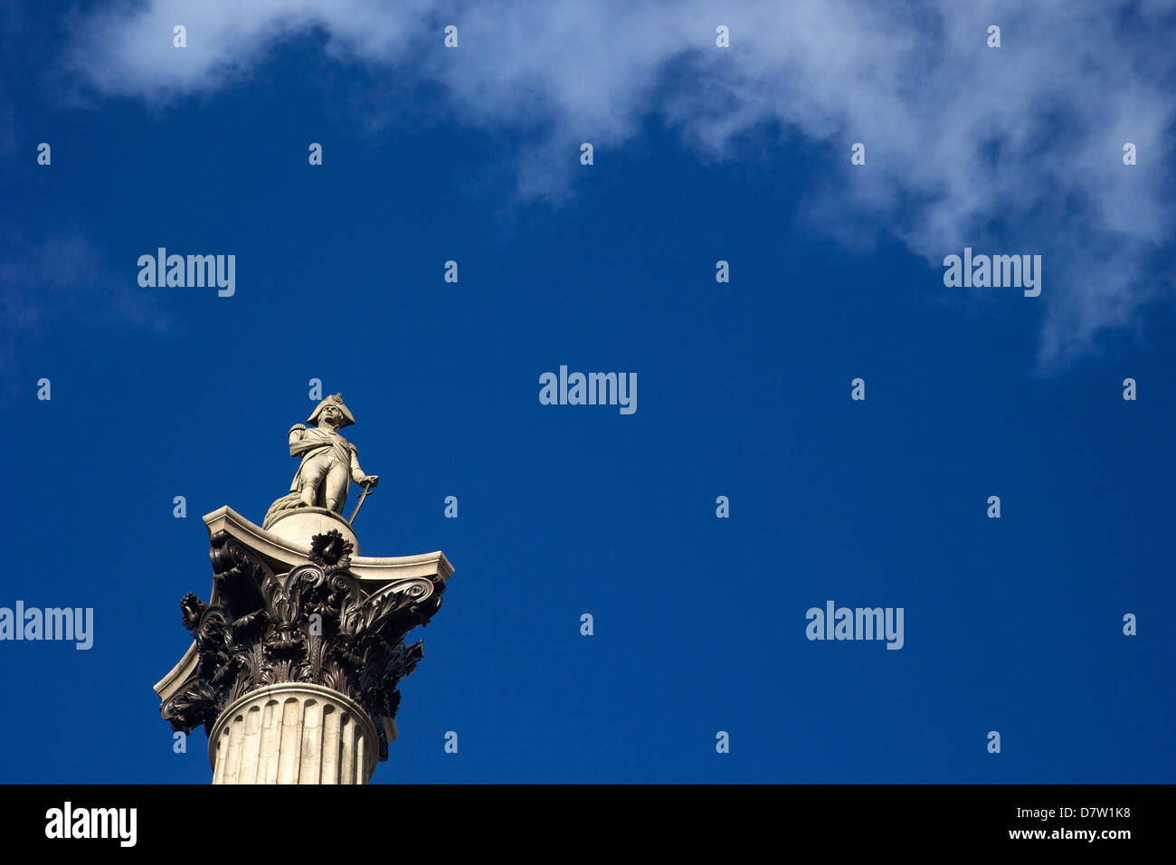 Nelson la colonna, Trafalgar Square, London, England, Regno Unito Foto Stock