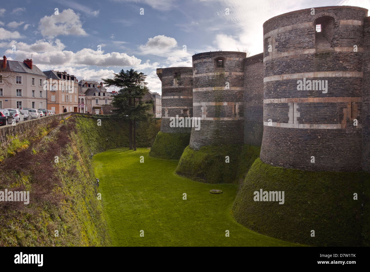 La fortezza reale e del castello di Angers, Maine-et-Loire, Francia Foto Stock