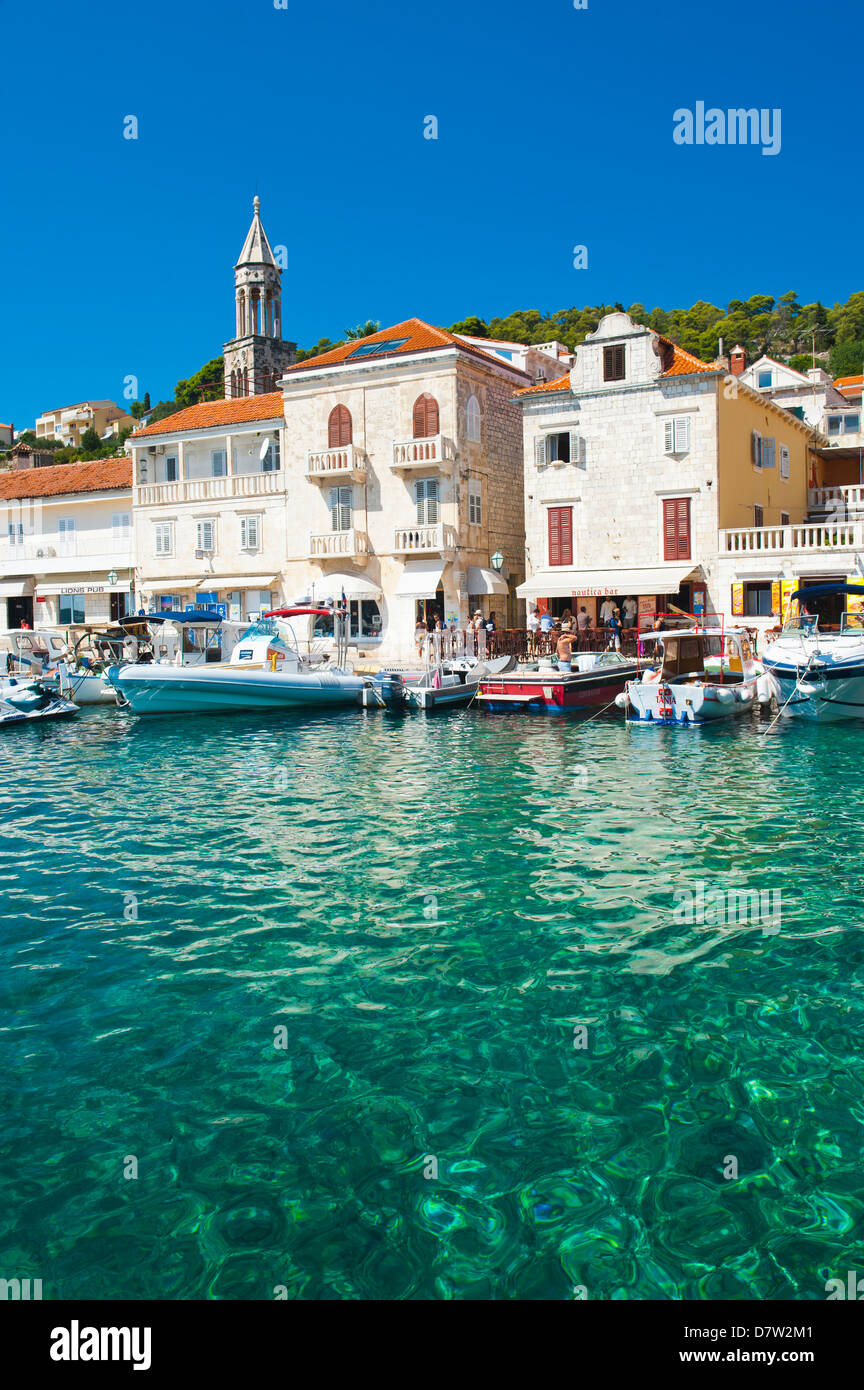 Mare Adriatico, Hvar Town Center, Isola di Hvar, Dalmazia, Croazia Foto Stock