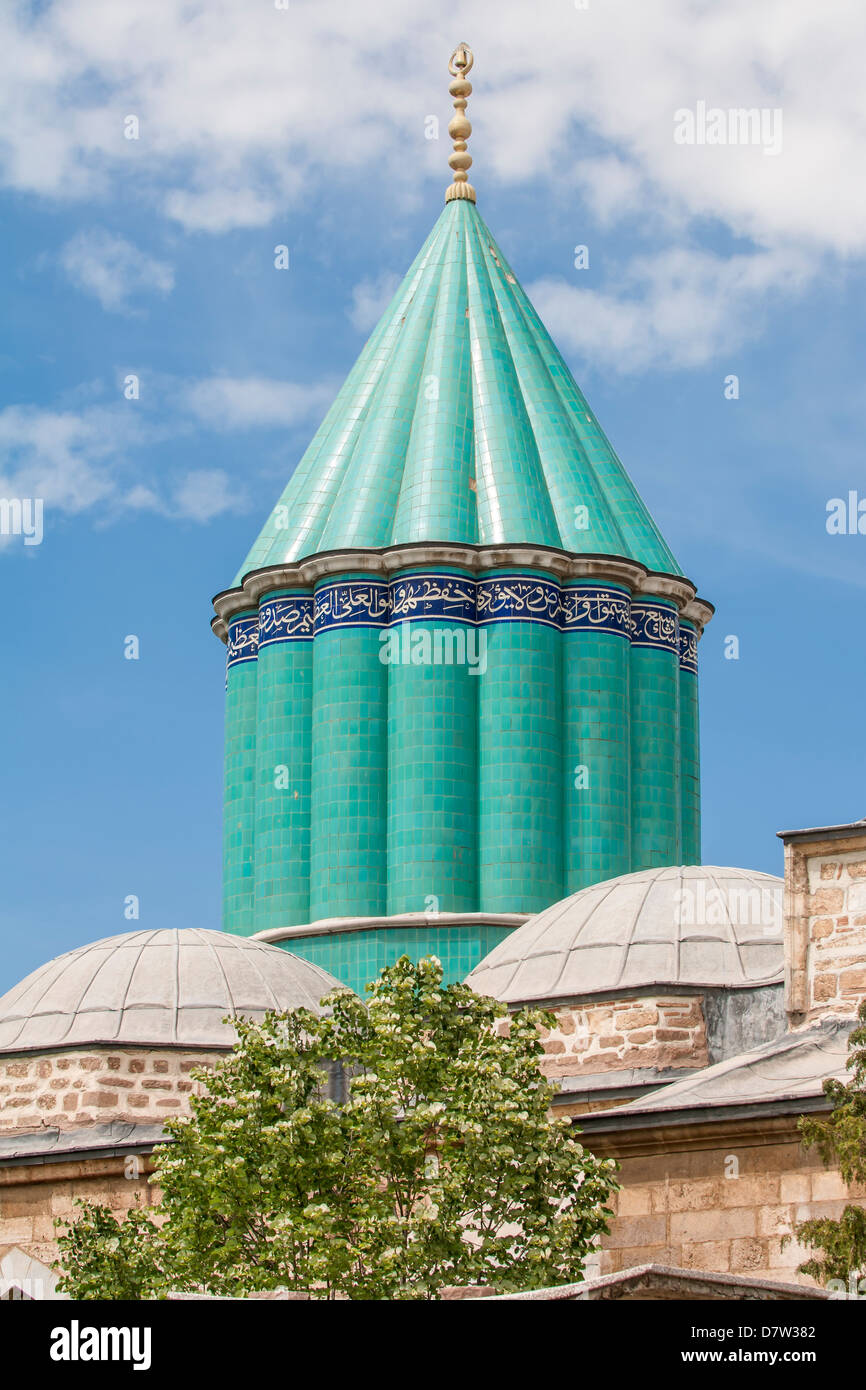 Mevlana (Rumi) mausoleo, Konya, Anatolia, minore della Turchia Foto Stock