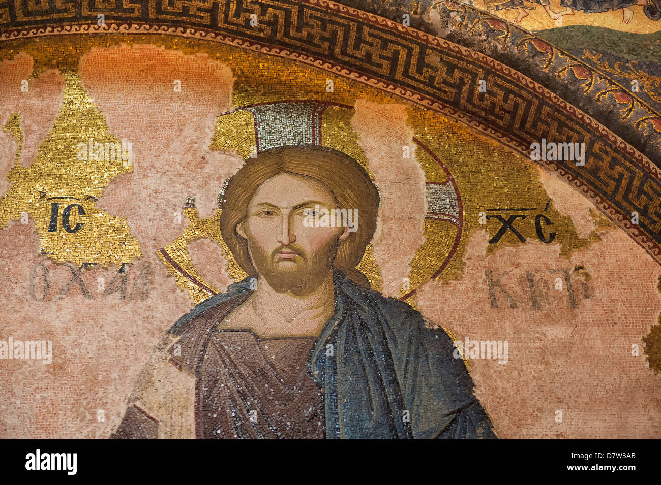 Khalke mosaico Gesù, la Chiesa del Santo Salvatore in Chora (Kariye Camii), Istanbul, Turchia Foto Stock