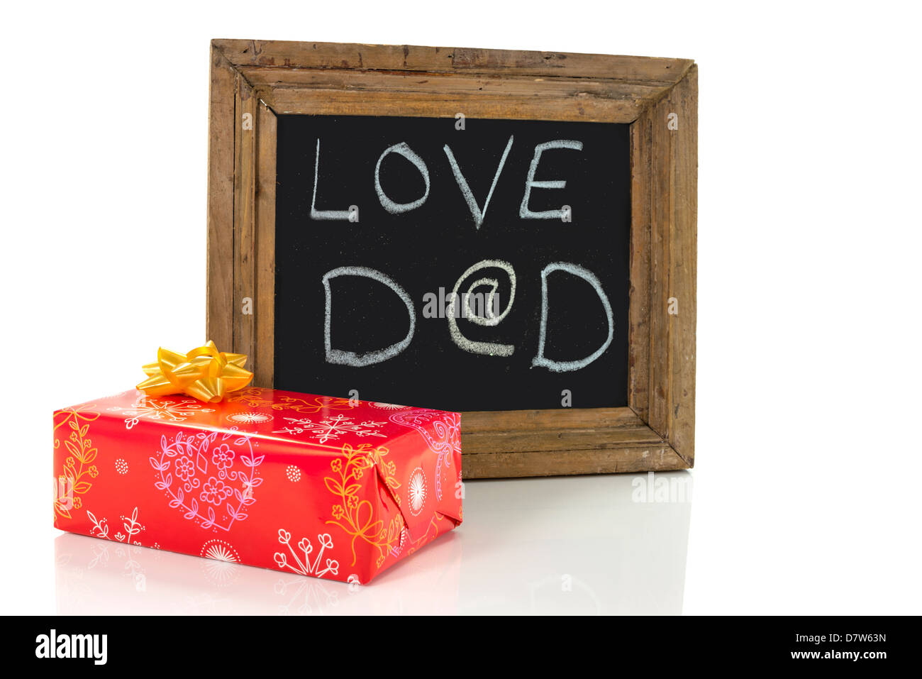 Giorno di padri e di testo presente su sfondo bianco Foto Stock