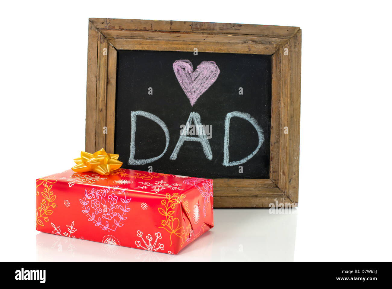 Giorno di padri e di testo presente su sfondo bianco Foto Stock