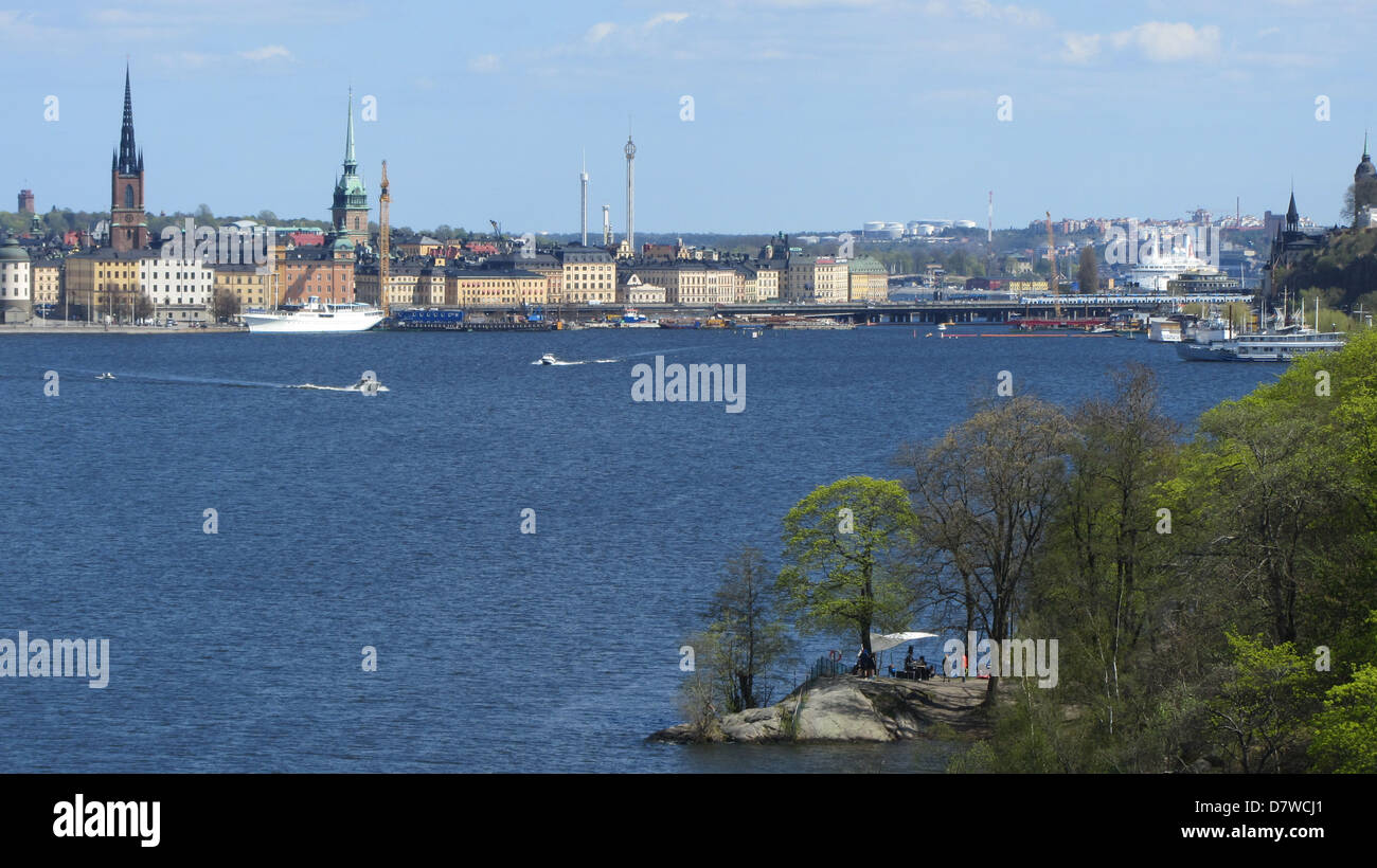 Västerbron il ponte ovest Stoccolma SVEZIA Foto Stock