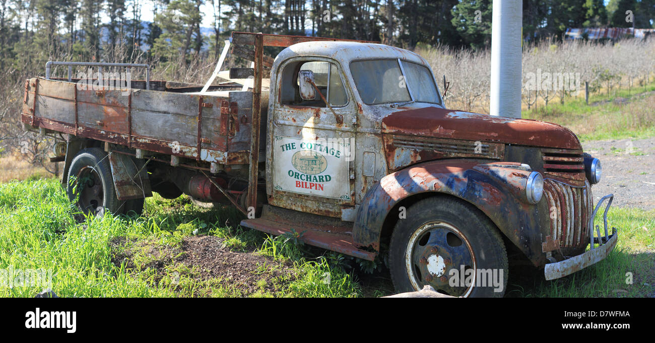 Vecchio carrello con la formazione di ruggine Foto Stock