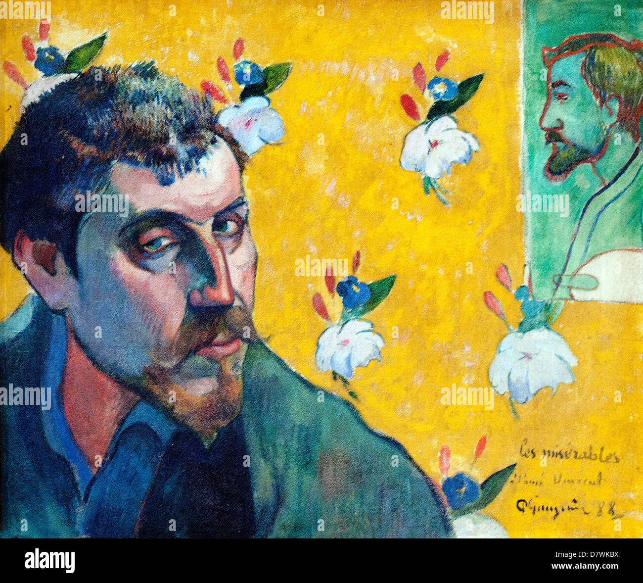 Self-portrait con ritratto di Bernard (Les Misérables)1888 Paul Gauguin il francese in Francia Foto Stock