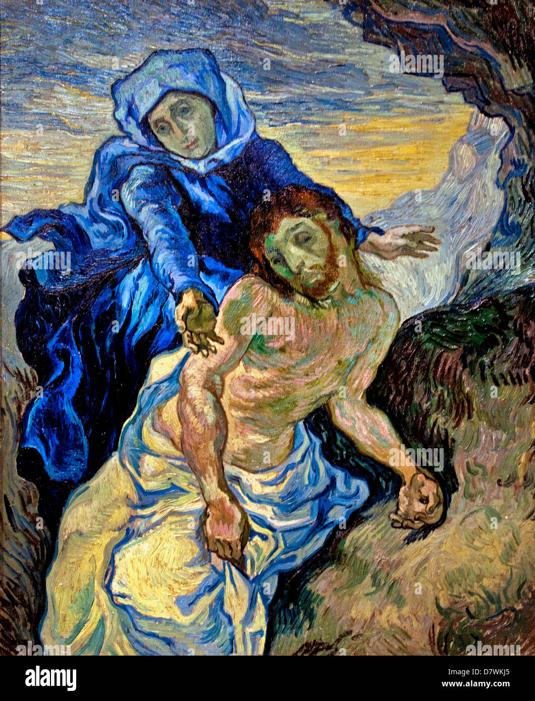 Pietà ( dopo Delacroix ) 1889 Vincent van Gogh 1853 - 1890 Paesi Bassi  olandese Post Impressionismo Foto stock - Alamy