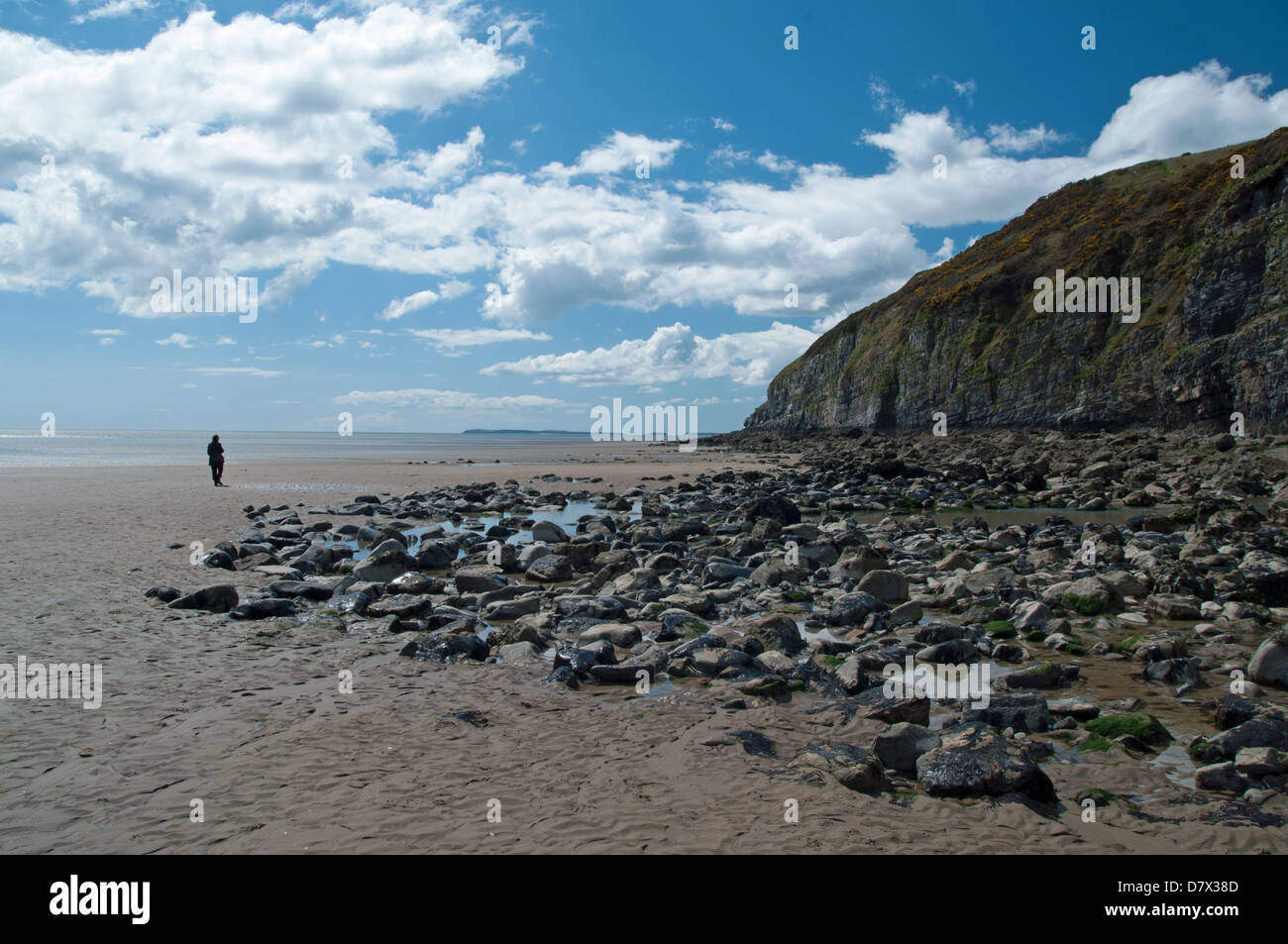 Morfa Bychan beach in Carmarthenshire ,South Wales, Regno Unito Foto Stock