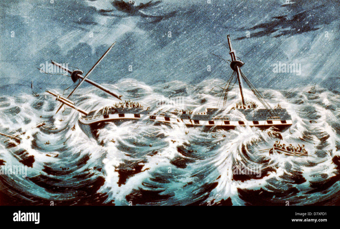Relitto di nave Giovanni Minturn: (Capt. Stark) sulla costa del New Jersey nel terribile gale del febbraio 15th. 1846, ore 3 del mattino con 51 persone a bordo Foto Stock