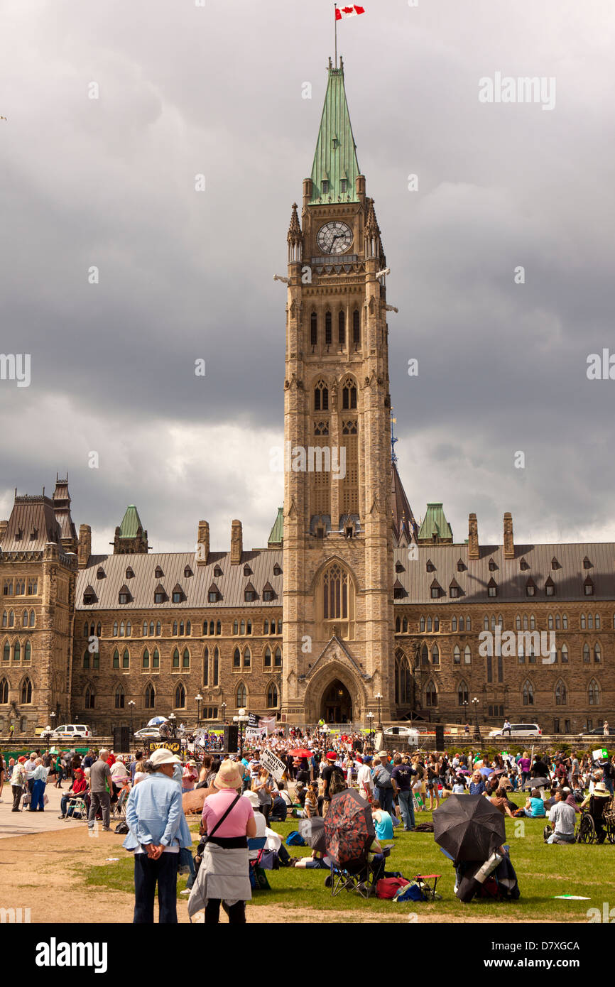 Pro vita dimostrazione a Parlaiment edifici di Ottawa in Canada Foto Stock