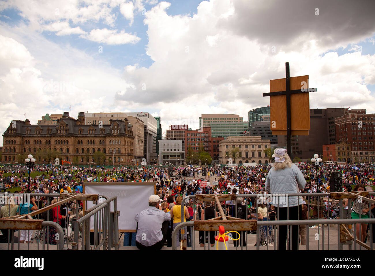 Pro-vita dimostrazione a parlaiment edifici di Ottawa in Canada Foto Stock