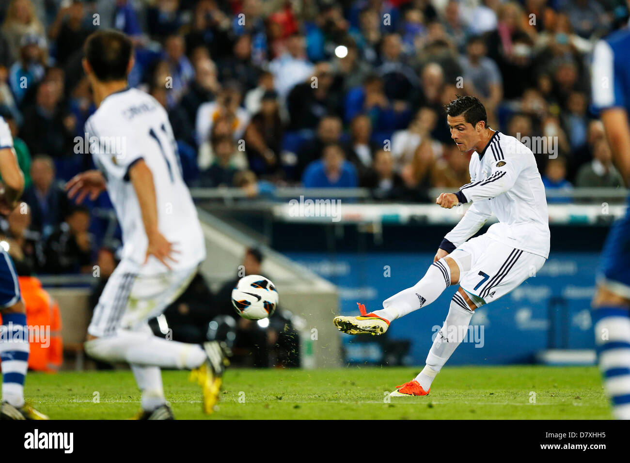 Cristiano Ronaldo (reale), 11 maggio 2013 - Calcio : spagnolo "Liga Española" corrispondono betweena RCD Espanyol 1-1 Real Madrid a Cornella-El Prat stadium di Cornella Llobregat, Spagna. (Foto di D.Nakashima/AFLO) Foto Stock