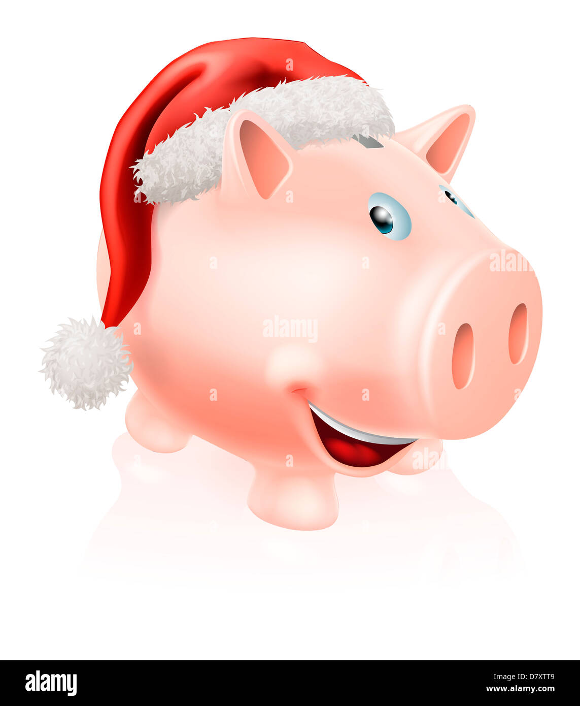 Illustrazione di un felice Natale risparmio salvadanaio . Concetto per risparmiare soldi per il Natale o il risparmio di Natale club. Foto Stock