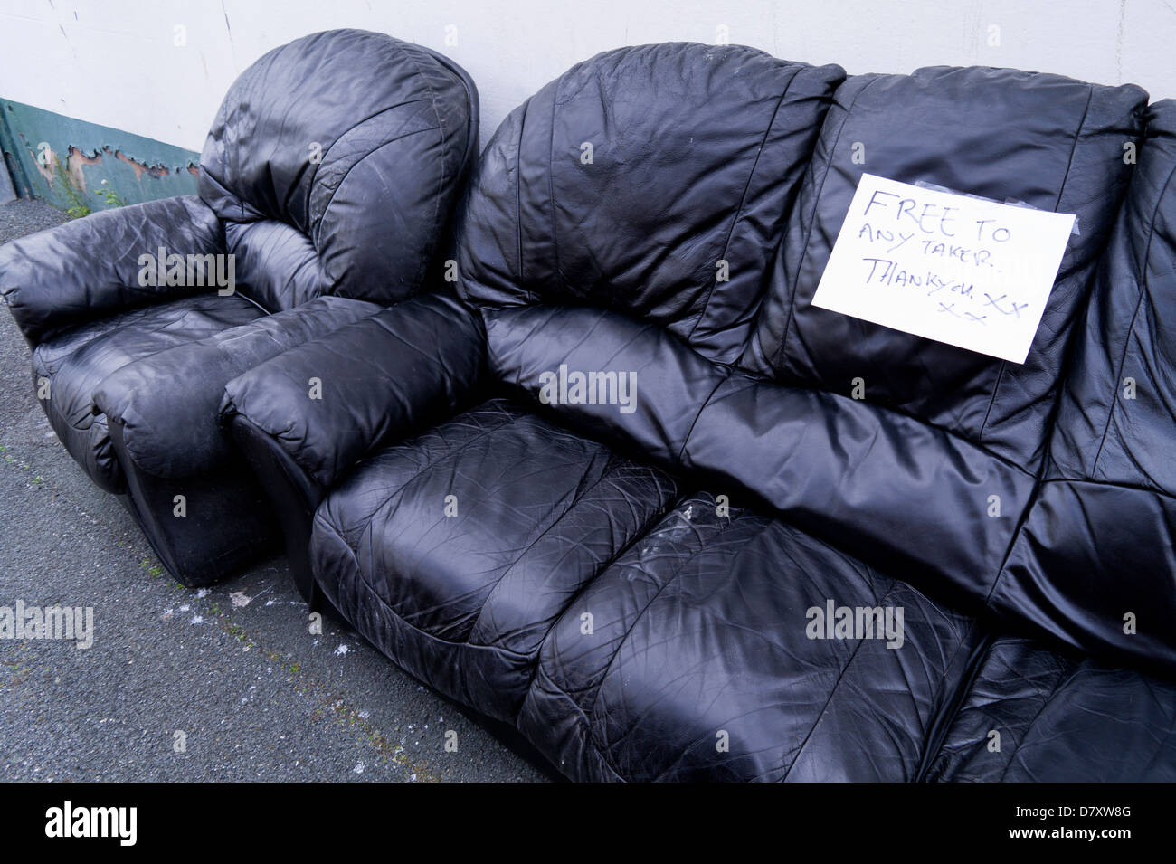 Flytipping freecycling oggetto di dumping divano Foto Stock