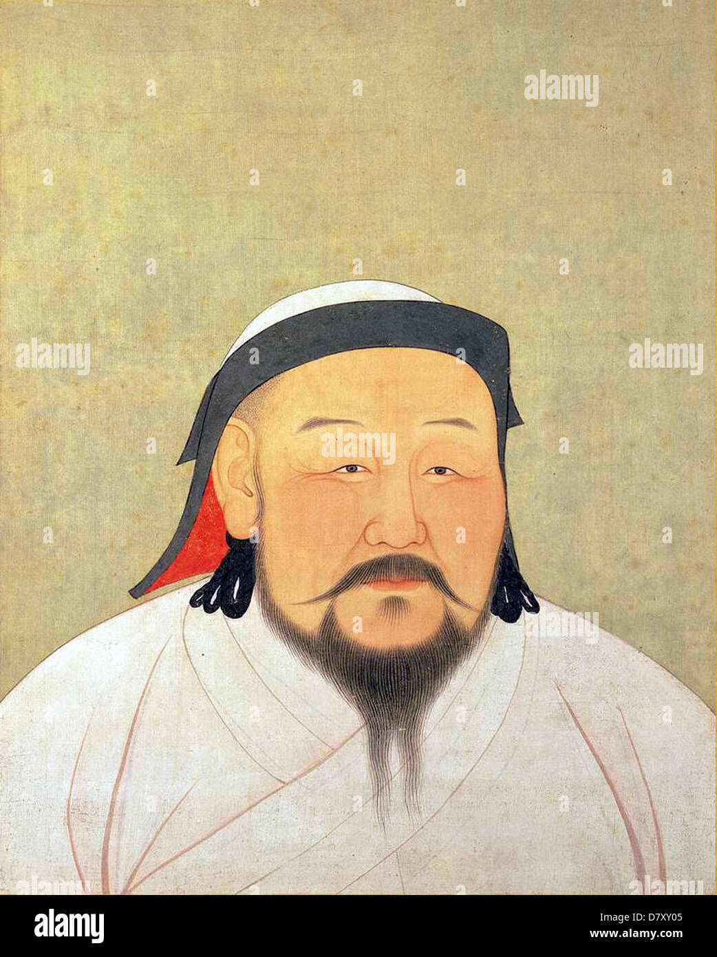 KUBLAI KHAN (1215-1294) Mongolo leader in stile cinese di inchiostri colorati su seta ritratto fatto poco dopo la sua morte Foto Stock